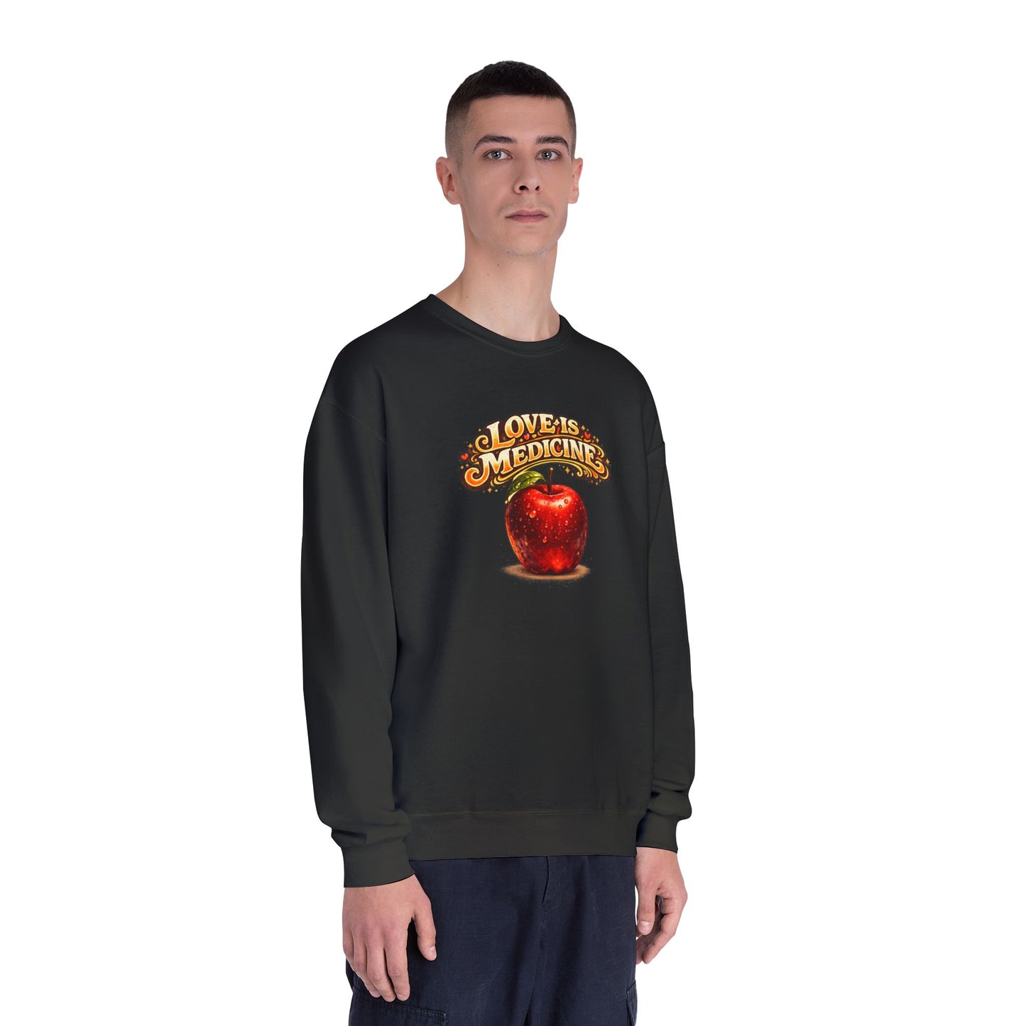 Unisex NuBlend® Crewneck Sweatshirt - Love is Medicine - Manzana