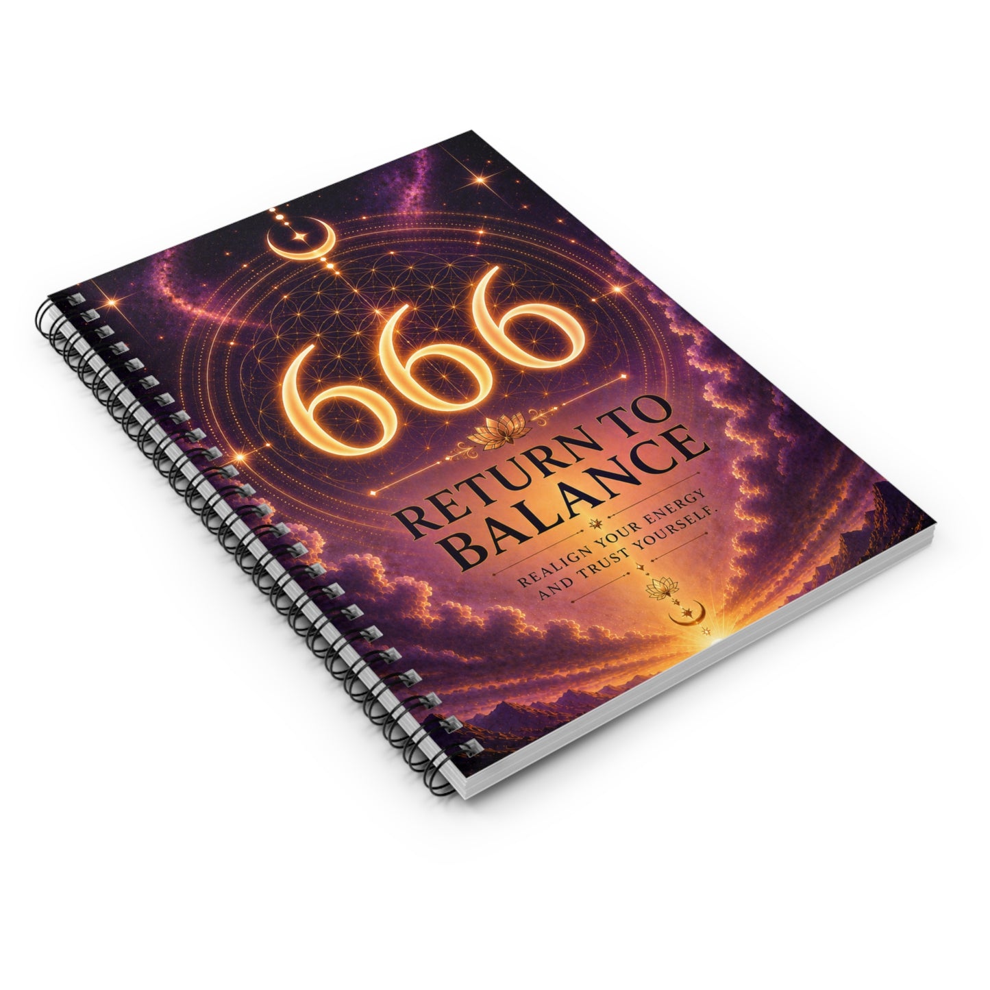 666 Return to Balance - Ruled Spiral Notebook — Minimalist Black & White,  Lined Journal