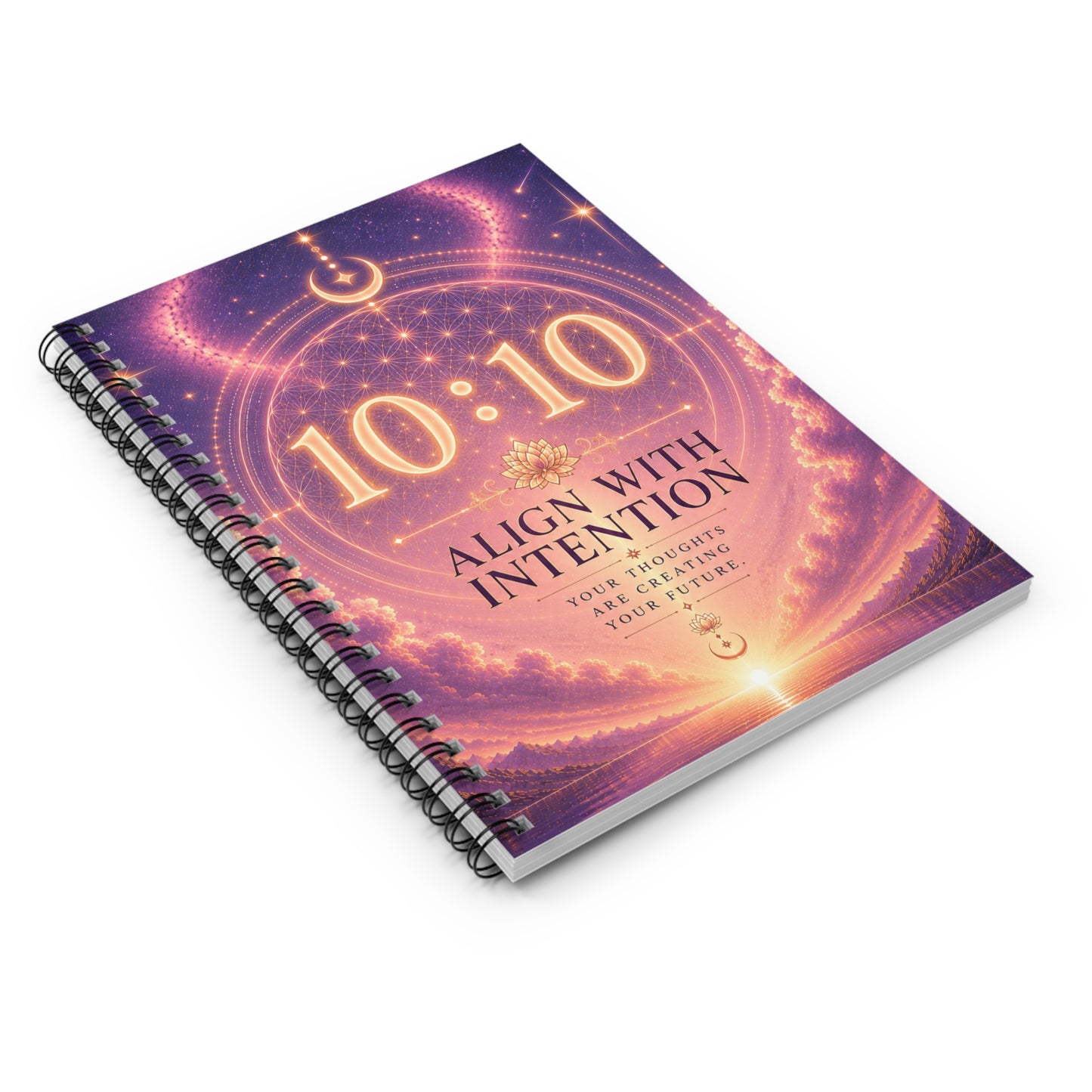 10:10 Align With Intention Notebook — Ruled Spiral Journal for Manifestation & Daily Intentions