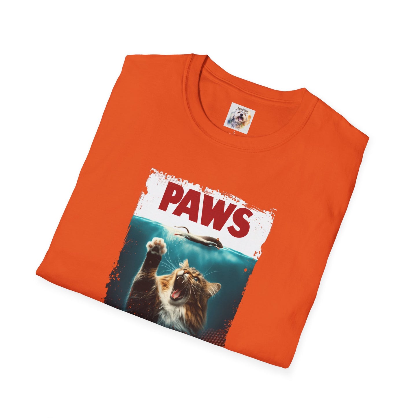 Paws - Jaws Cat - Kitty - MamaDeSushi - Unisex Softstyle T-Shirt