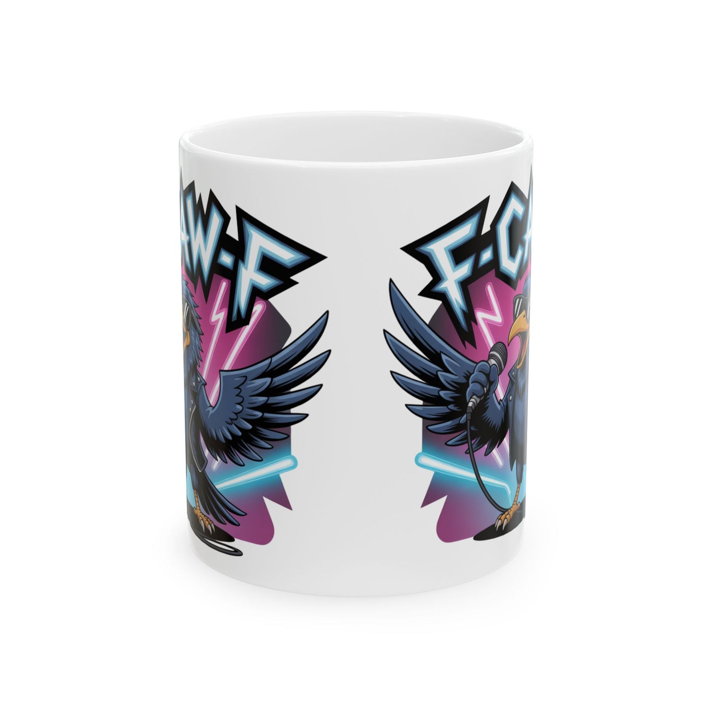F-Caw-F Rockstar Raven - Ceramic Mug - Motivational Gift for Coffee Lovers, Office Desk Decor, Holiday & Birthday Present, Fun Quote Mug