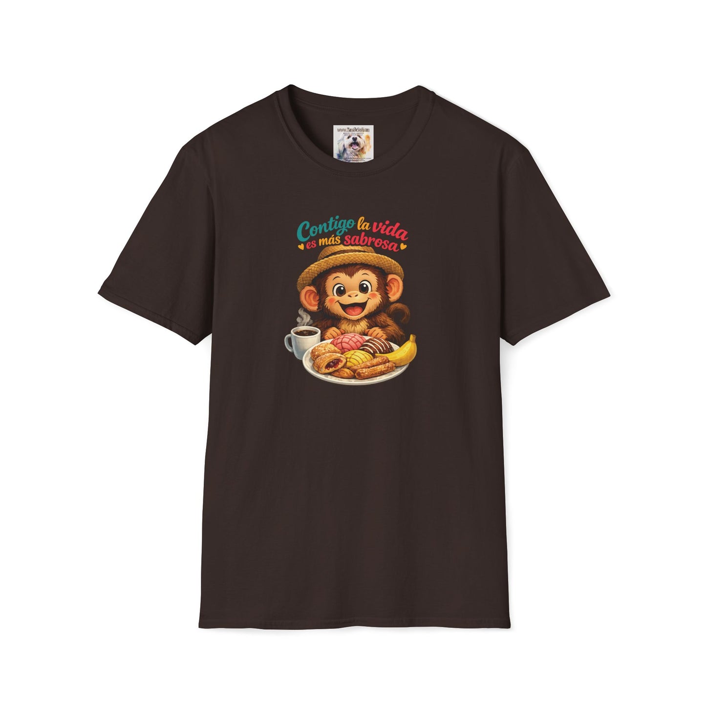 Unisex Softstyle T-Shirt - Contigo La Vida Es Mas Sabrosa