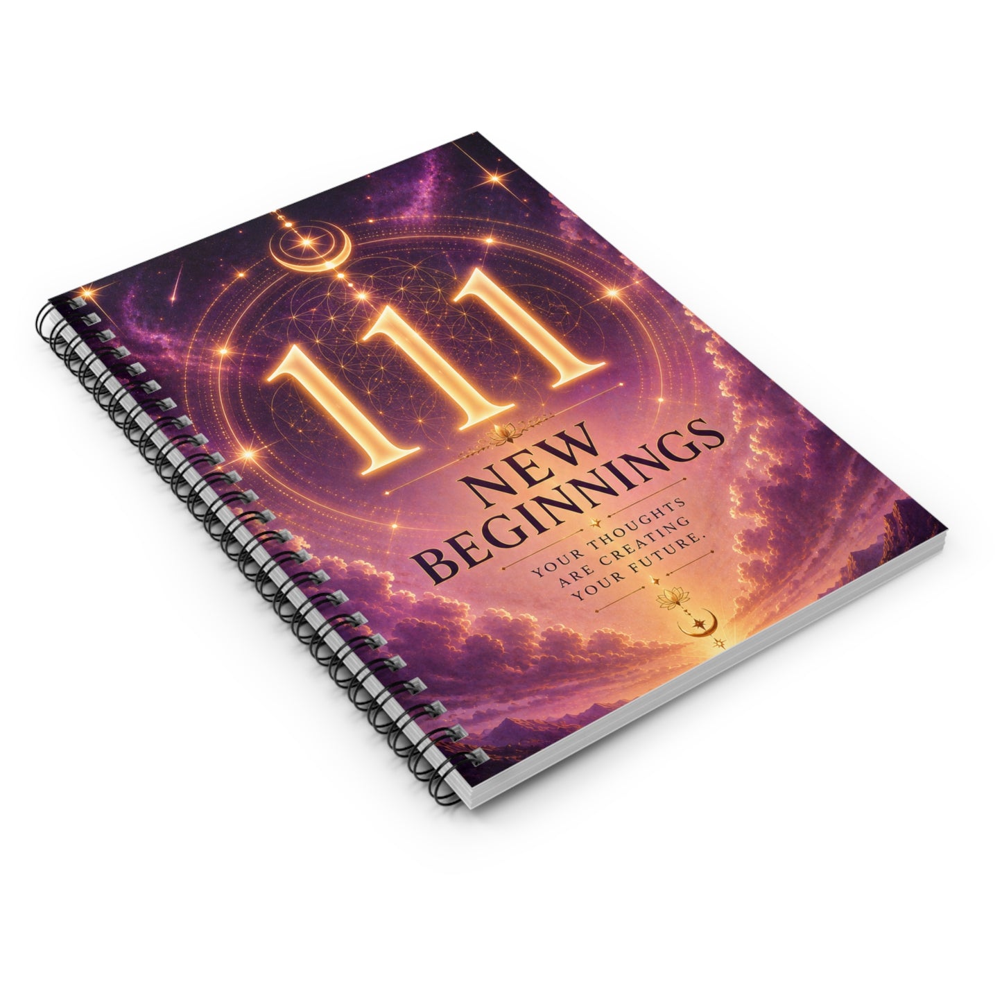 Spiral Notebook — "111 New Beginnings" Guided Journal (Ruled)