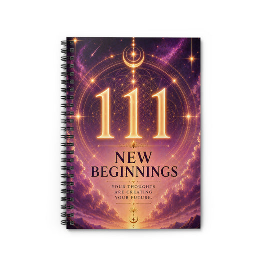 Spiral Notebook — "111 New Beginnings" Guided Journal (Ruled)