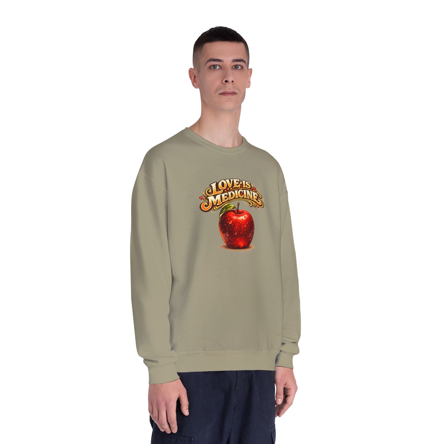 Unisex NuBlend® Crewneck Sweatshirt - Love is Medicine - Manzana