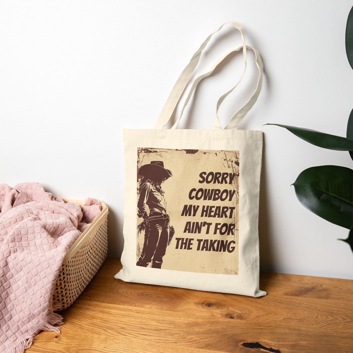 Cowgirl Cowboy Quote Canvas Tote Bag | Rustic Chic, Western Style, Gift for Cowgirls, Durable Shopping Bag, Funny Tote Bag