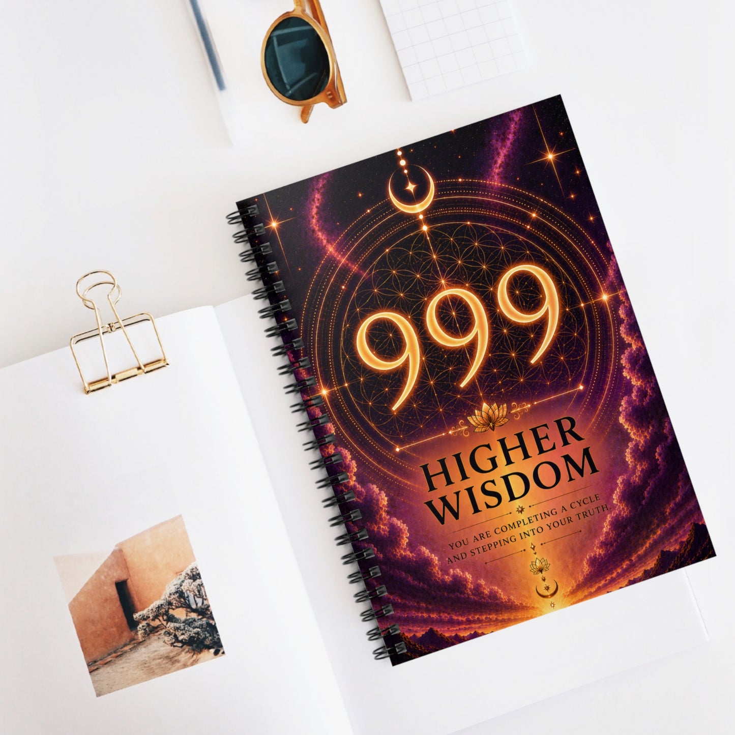 999 Higher Wisdom Spiral Notebook — Guided Reflection Journal for Spiritual Growth
