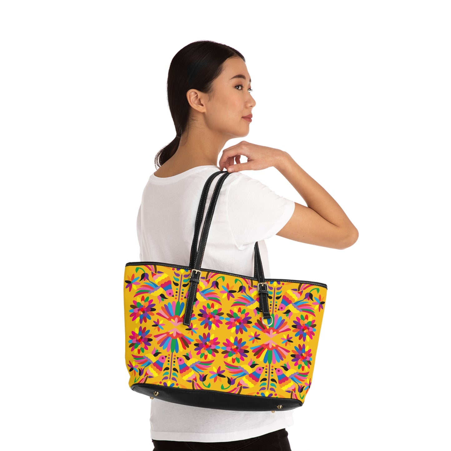Yellow - Chic PU Leather Shoulder Bag - Fashionable Tote for Confident Women, Perfect Gift for Celebrations