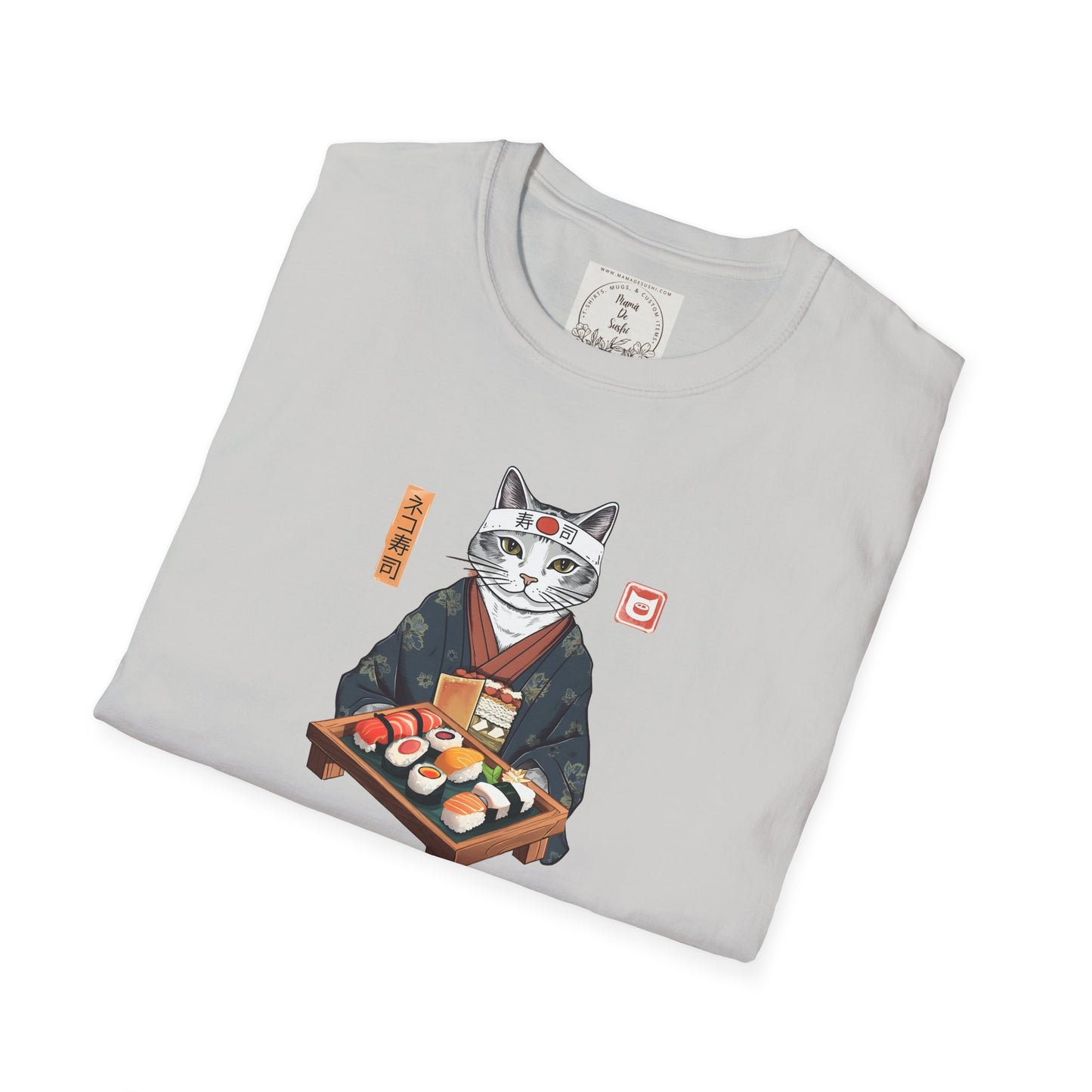 Sensei Kitty - Sushi - MamaDeSushi - Unisex Softstyle T-Shirt