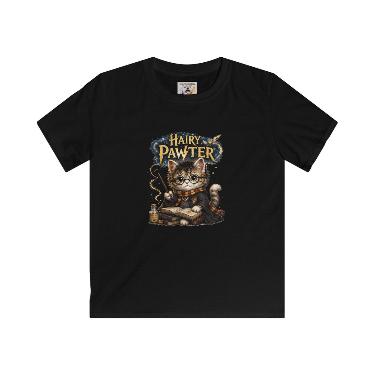 Hairy Pawter - Kids Tee — Magical Cat Wizard Shirt