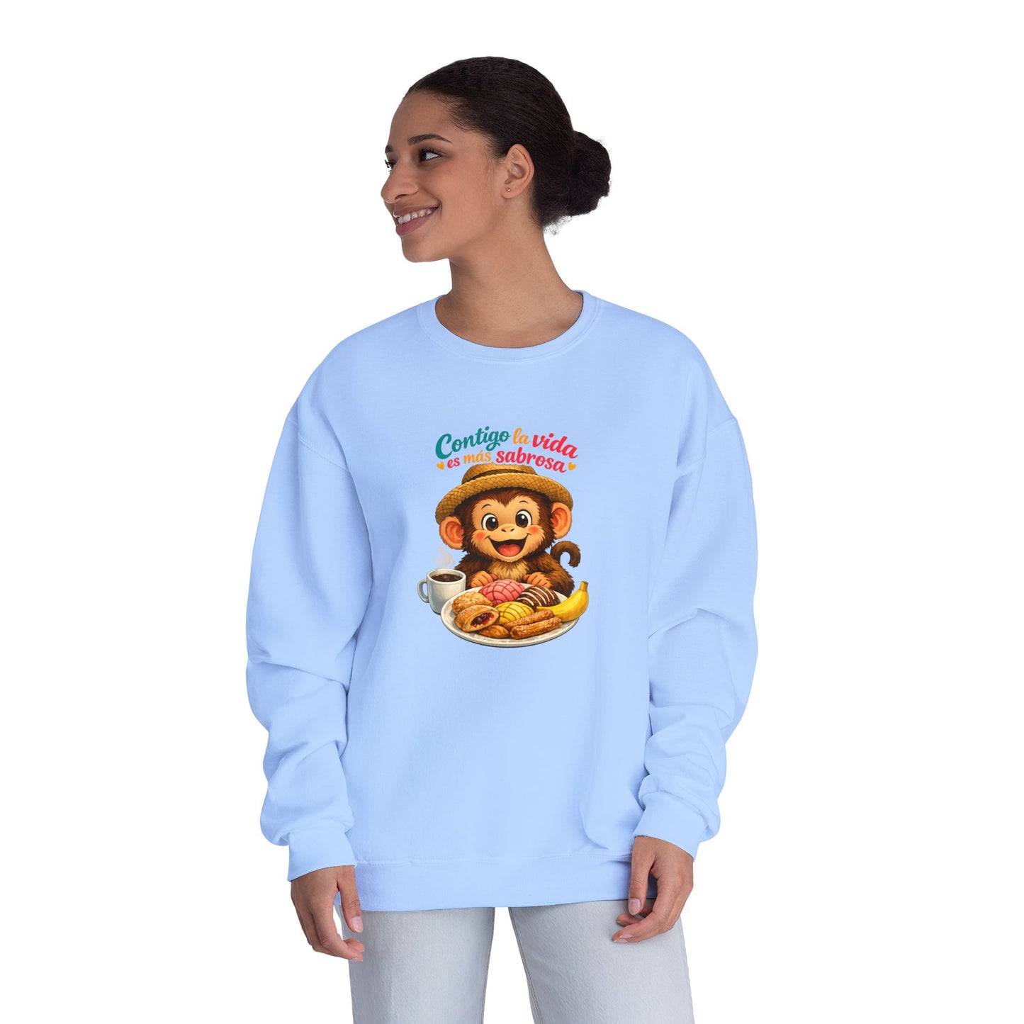 Unisex NuBlend® Crewneck Sweatshirt - Contigo La Vida Es Mas Sabrosa