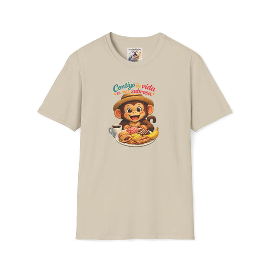 Unisex Softstyle T-Shirt - Contigo La Vida Es Mas Sabrosa