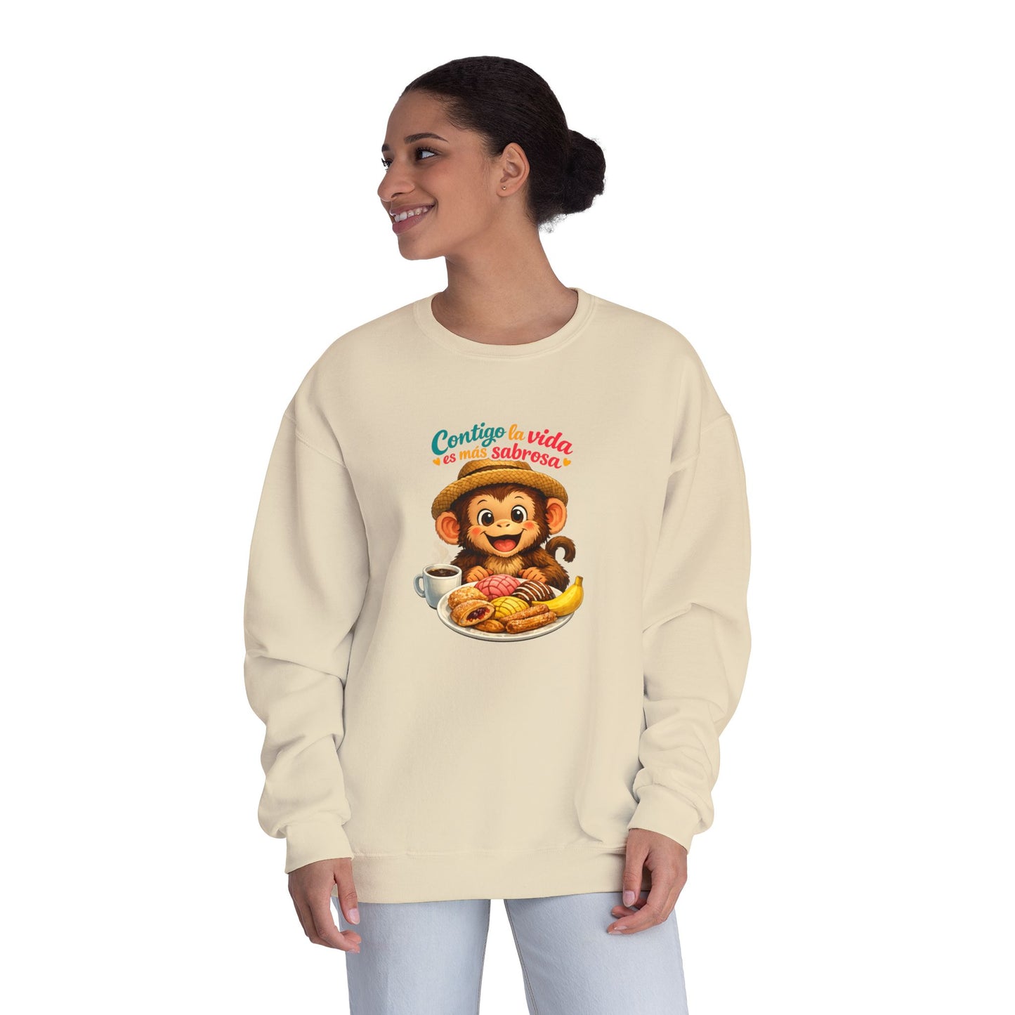 Unisex NuBlend® Crewneck Sweatshirt - Contigo La Vida Es Mas Sabrosa