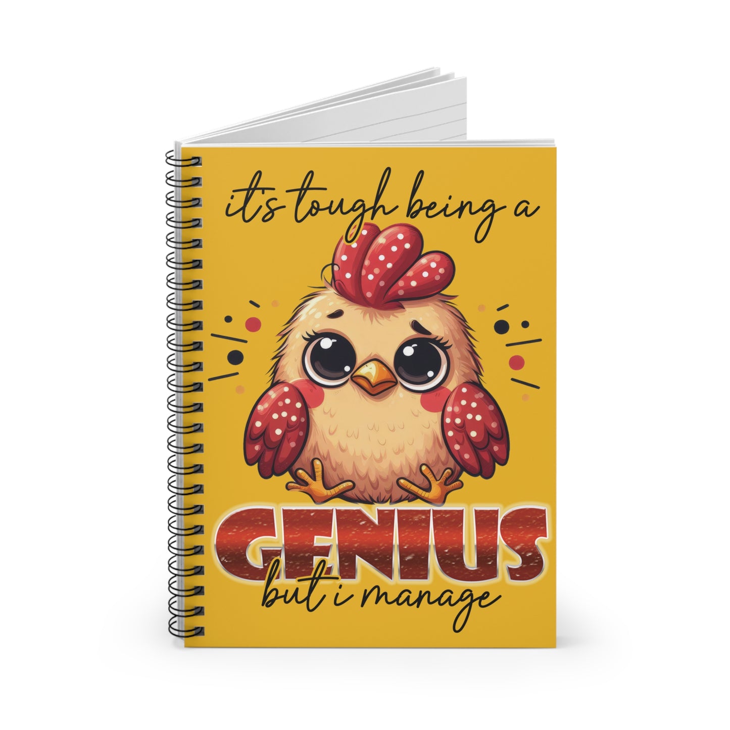 Genius Spiral Notebook - Ruled Line, Journal, Diary, Writing Notebook, Gift for Students, Back to School