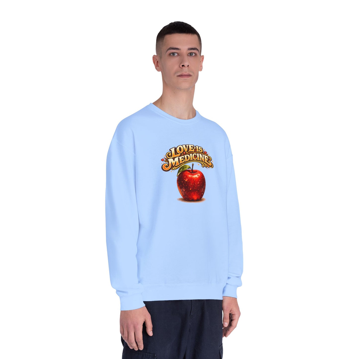 Unisex NuBlend® Crewneck Sweatshirt - Love is Medicine - Manzana