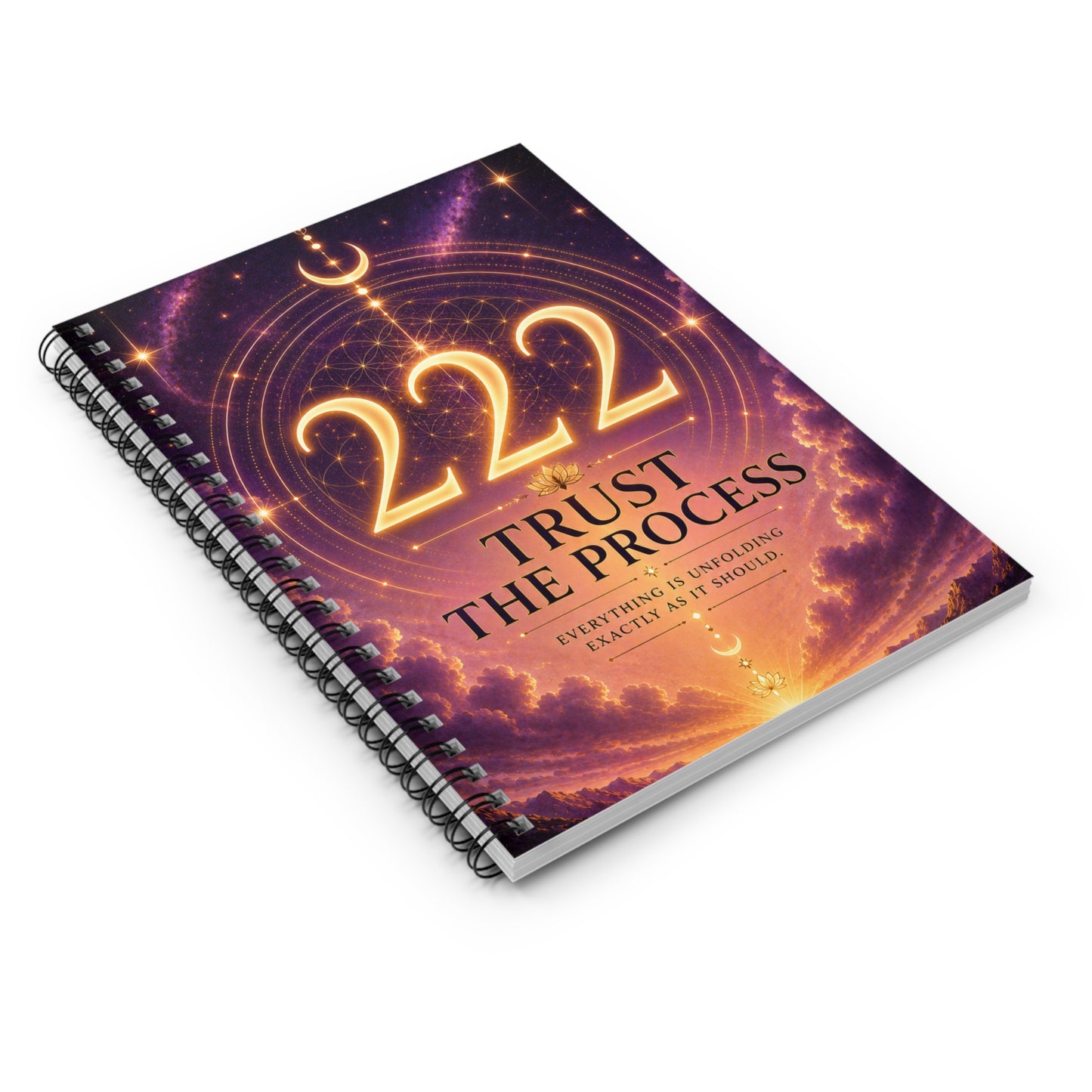 222 'Trust the Process' Spiral Notebook — Ruled Journal for Manifestation & Daily Reflection