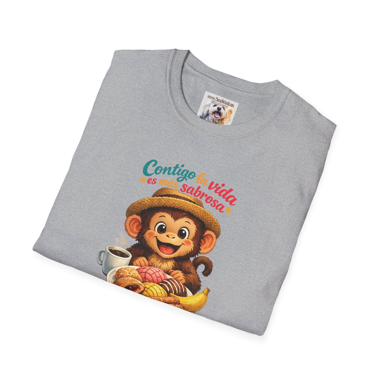 Unisex Softstyle T-Shirt - Contigo La Vida Es Mas Sabrosa