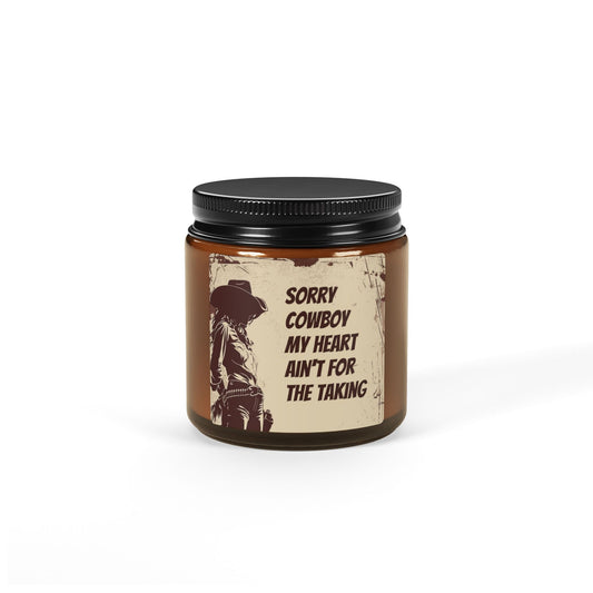 Rustic Cowboy Scented Candle - Amber Jar, Heartfelt Gift, Home Decor, Rustic Vibes, Unique Candle, Western Decor