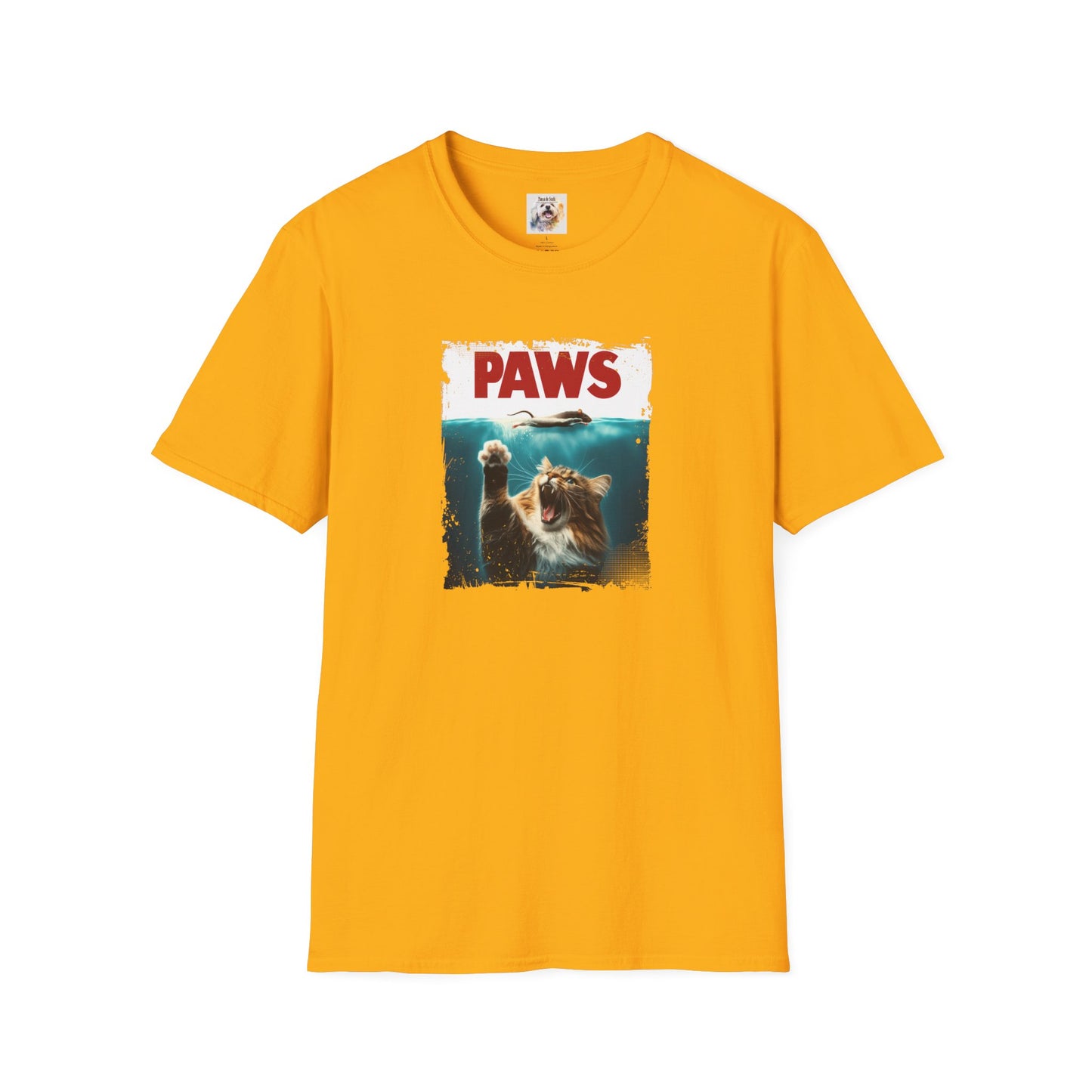Paws - Jaws Cat - Kitty - MamaDeSushi - Unisex Softstyle T-Shirt