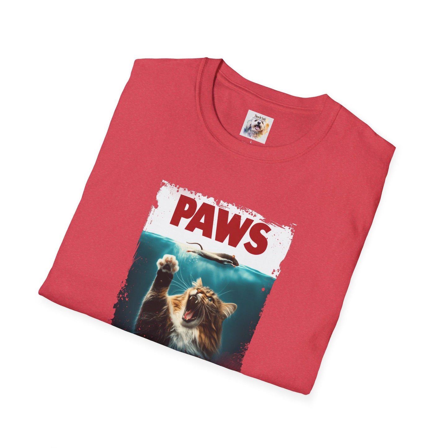 Paws - Jaws Cat - Kitty - MamaDeSushi - Unisex Softstyle T-Shirt