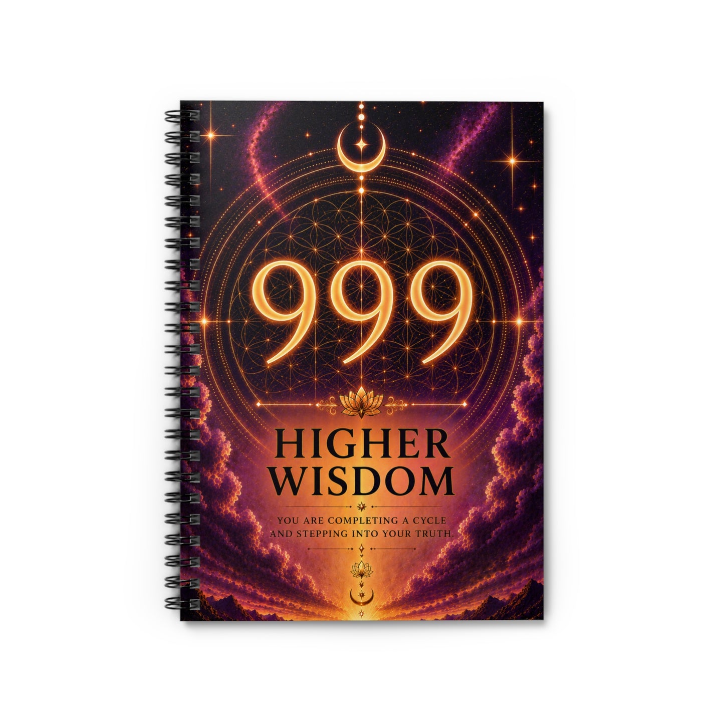 999 Higher Wisdom Spiral Notebook — Guided Reflection Journal for Spiritual Growth