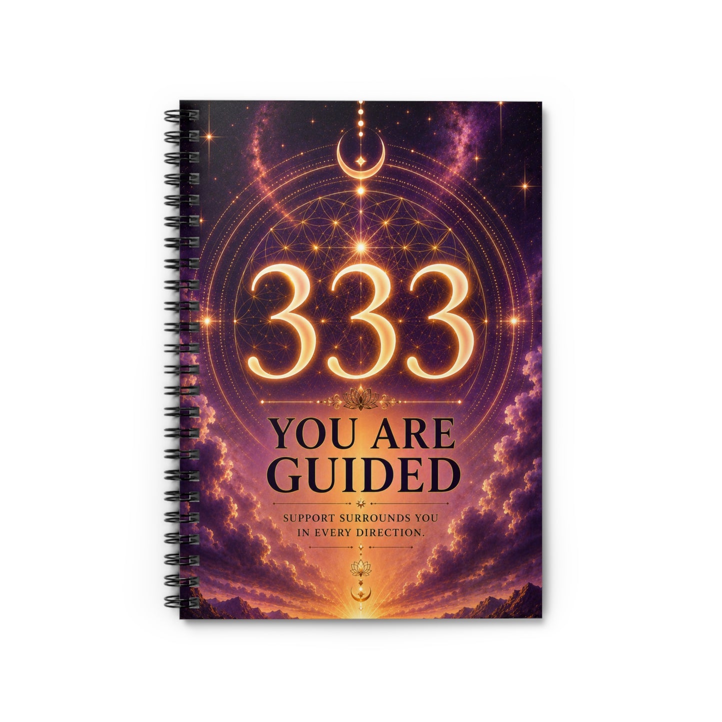 333 You Are Guided Spiral Notebook — Spiritual Guided Journal, Ruled Lined Notebook for Manifestation & Intuition