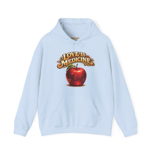 Unisex Heavy Blend™ Hooded Sweatshirt - Love is Medicine - Manzana