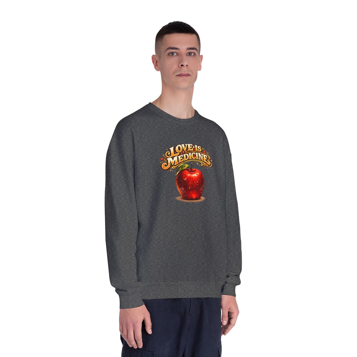 Unisex NuBlend® Crewneck Sweatshirt - Love is Medicine - Manzana