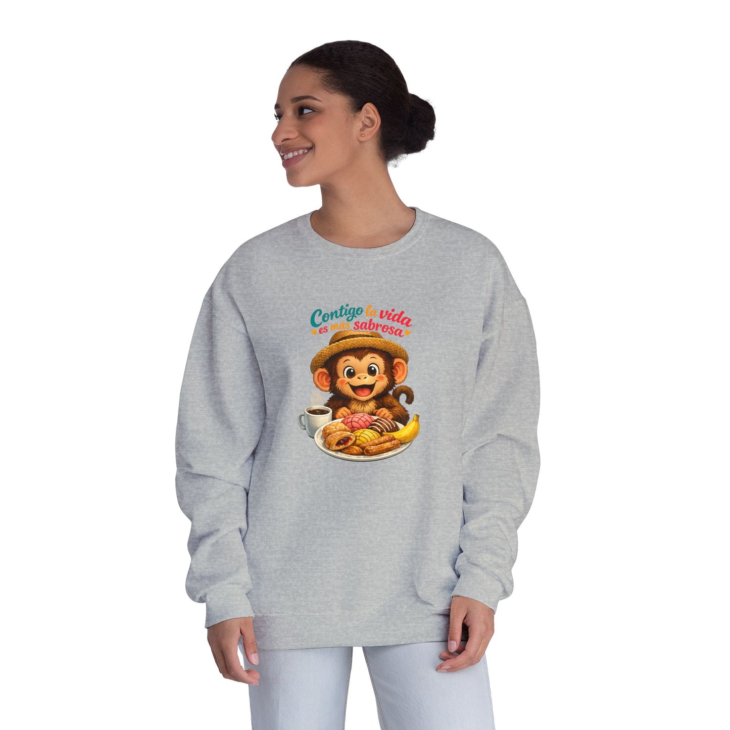 Unisex NuBlend® Crewneck Sweatshirt - Contigo La Vida Es Mas Sabrosa