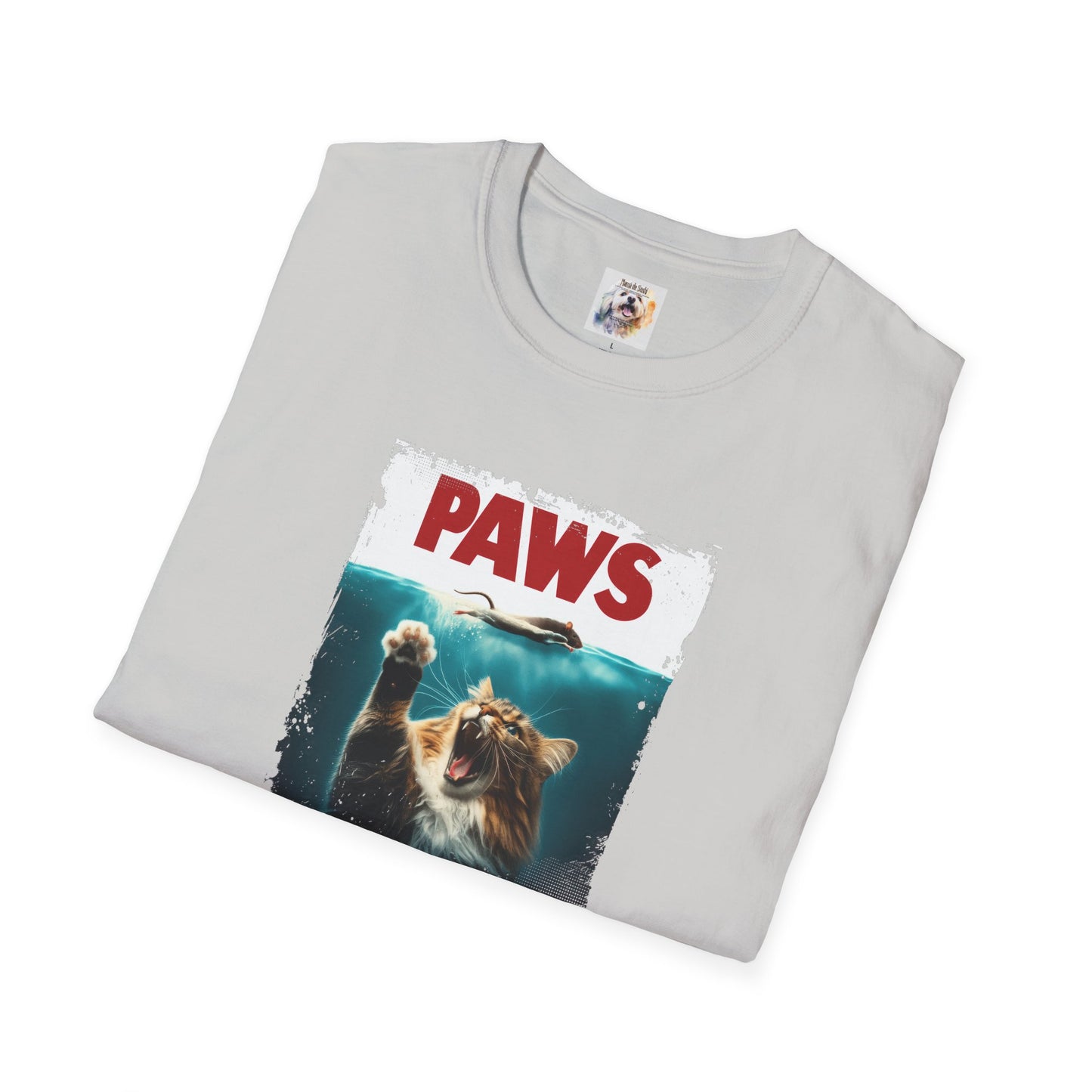Paws - Jaws Cat - Kitty - MamaDeSushi - Unisex Softstyle T-Shirt