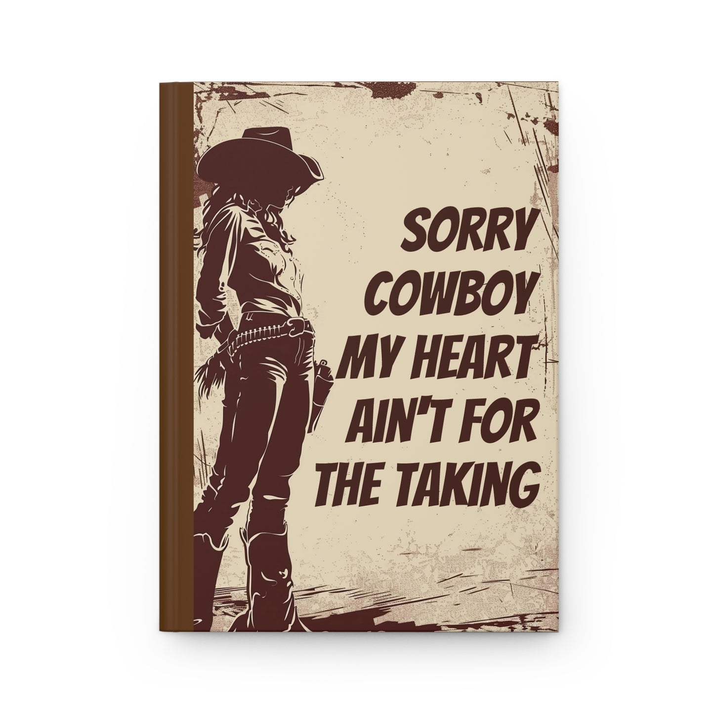 Cowgirl Cowboy Hardcover Journal Matte - Rustic Western Diary Notebook, Country Style Blank Sketchbook, Vintage Travel Planner, Retro