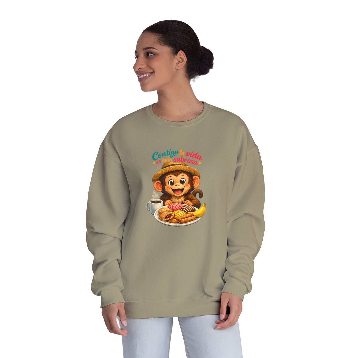 Unisex NuBlend® Crewneck Sweatshirt - Contigo La Vida Es Mas Sabrosa
