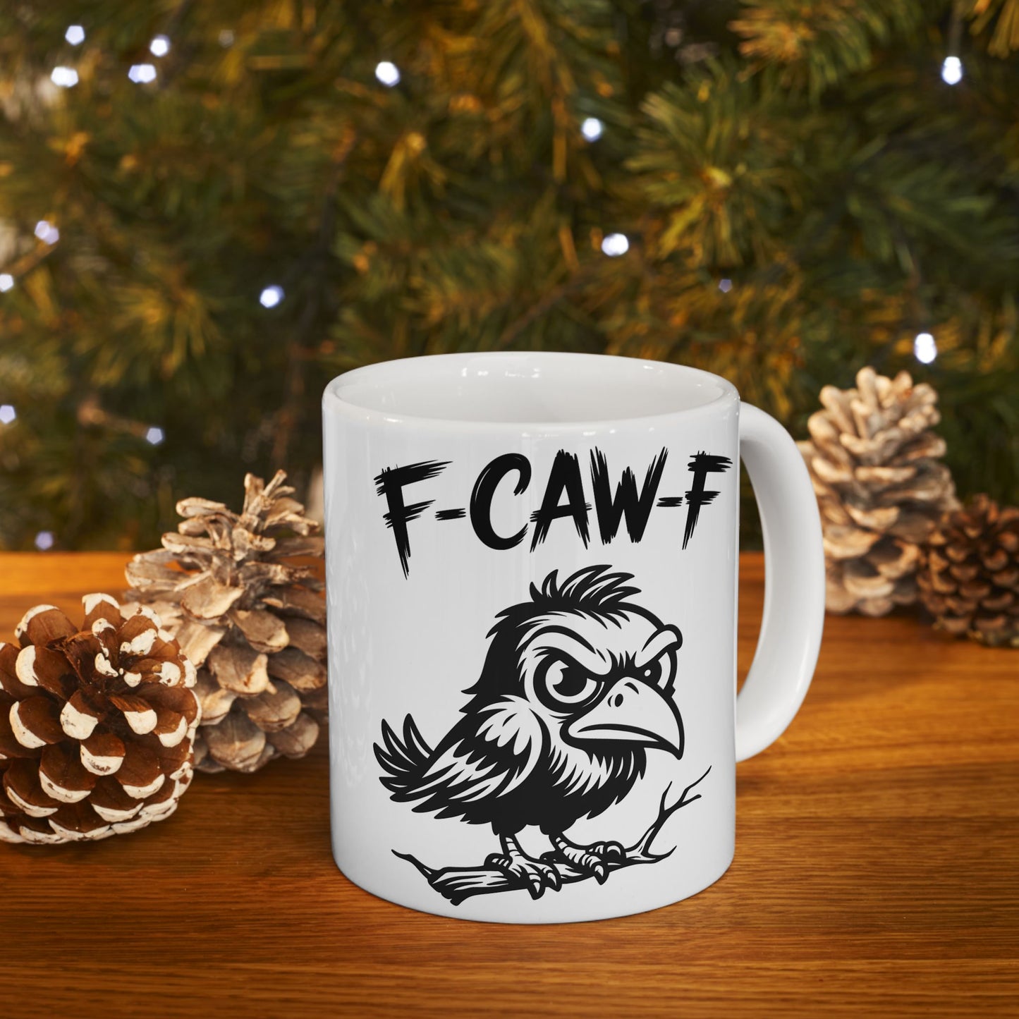 F-Caw-F Moody Raven - Ceramic Mug - Motivational Gift for Coffee Lovers, Office Desk Decor, Holiday & Birthday Present, Fun Quote