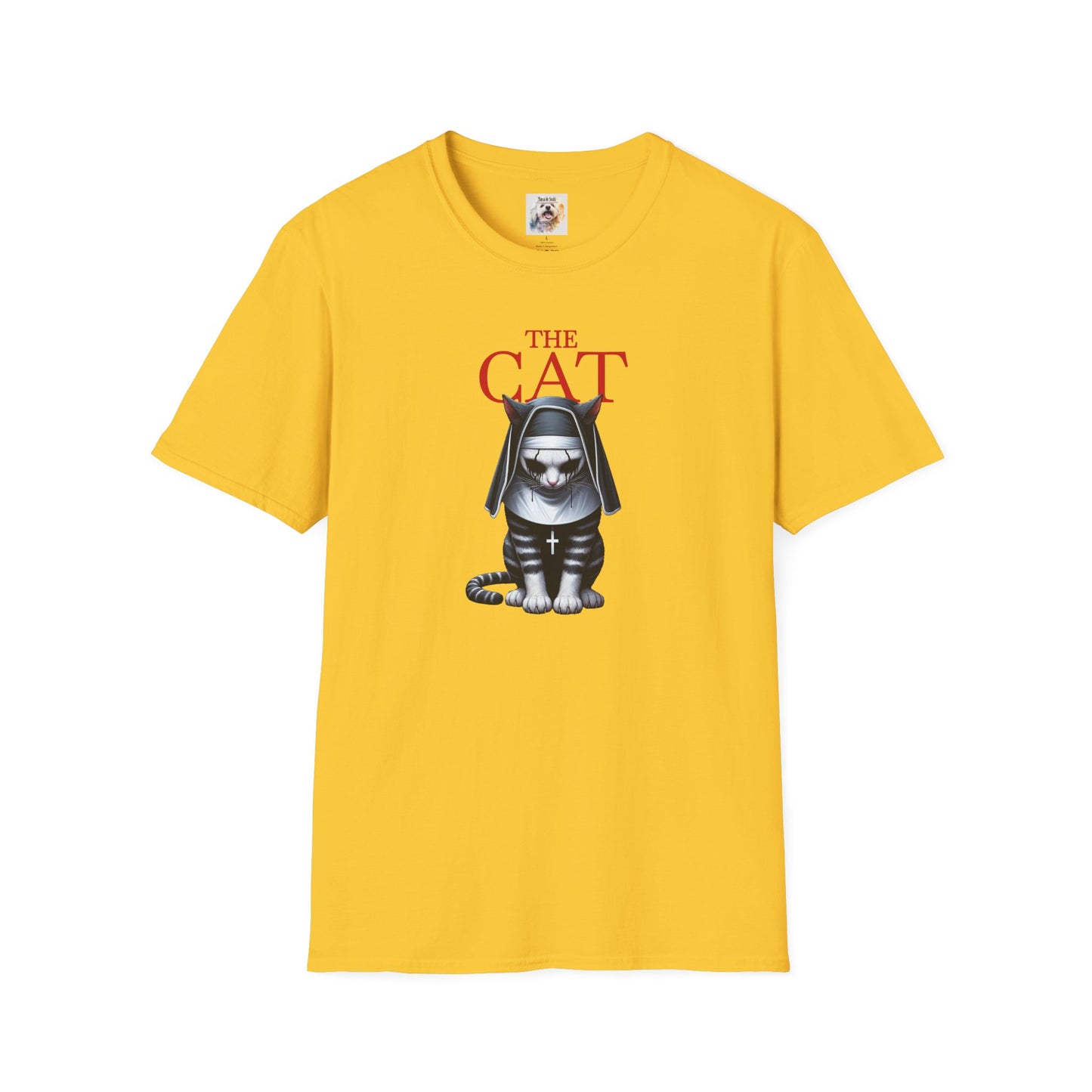 Cat Kitty Unisex Softstyle T-Shirt Nun Design