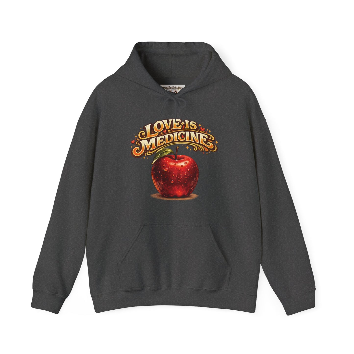 Unisex Heavy Blend™ Hooded Sweatshirt - Love is Medicine - Manzana
