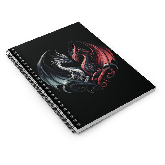 Dragon Mirror Spiral Notebook - Ruled Line, Journal, Diary, Sketchbook, Dragon Lover Gift, Fantasy Stationery
