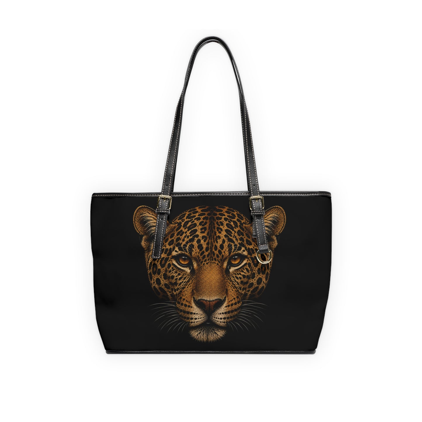 Jaguar Face PU Leather Shoulder Bag — Bold Animal Print Tote for Everyday & Travel