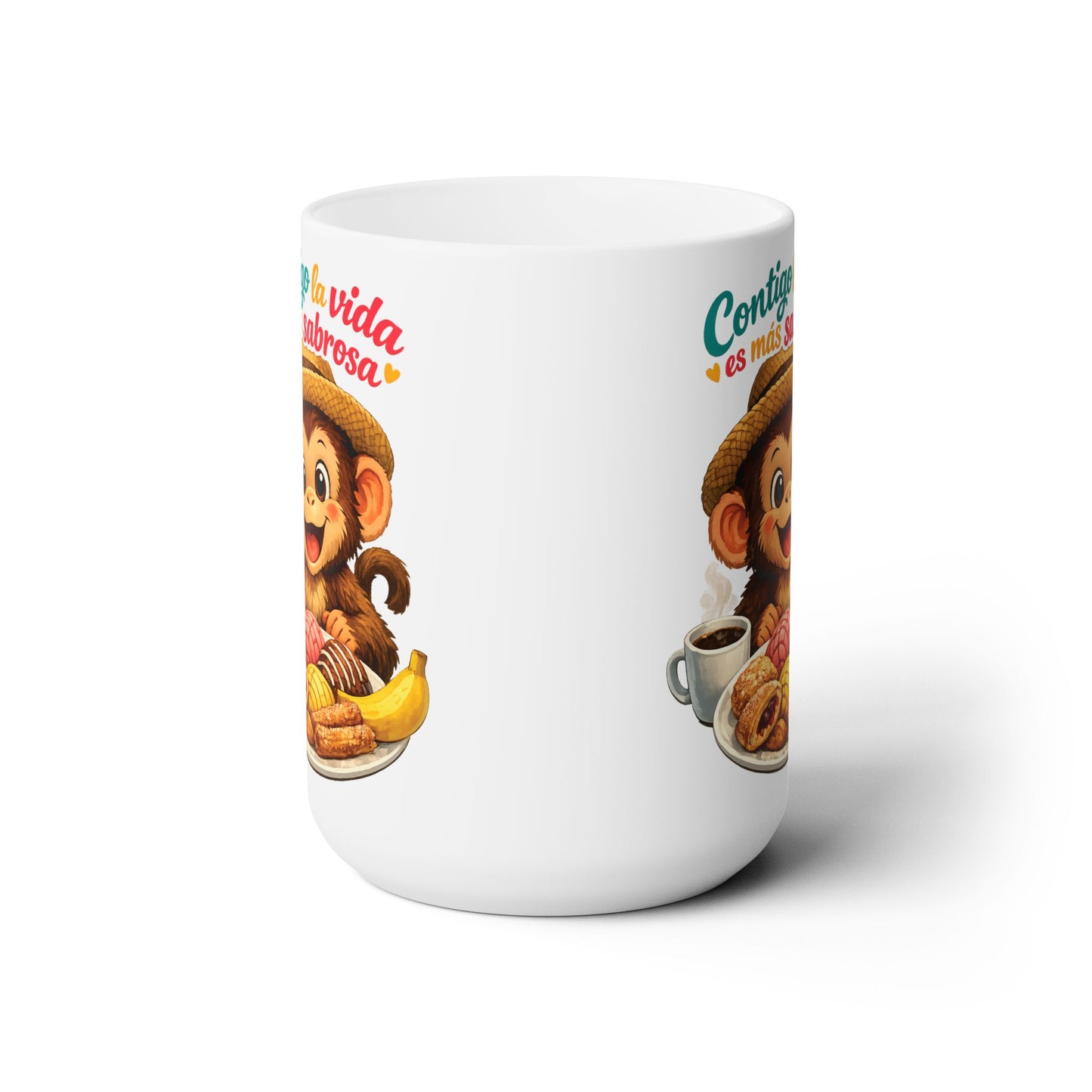 Ceramic Mug 15oz - Contigo La Vida Es Mas Sabrosa