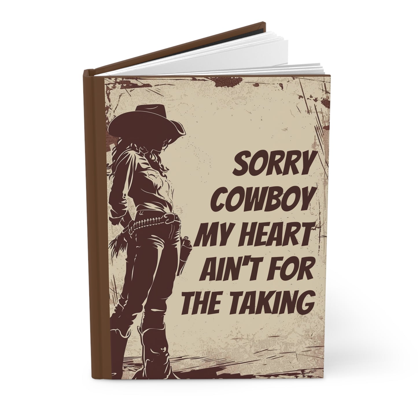 Cowgirl Cowboy Hardcover Journal Matte - Rustic Western Diary Notebook, Country Style Blank Sketchbook, Vintage Travel Planner, Retro