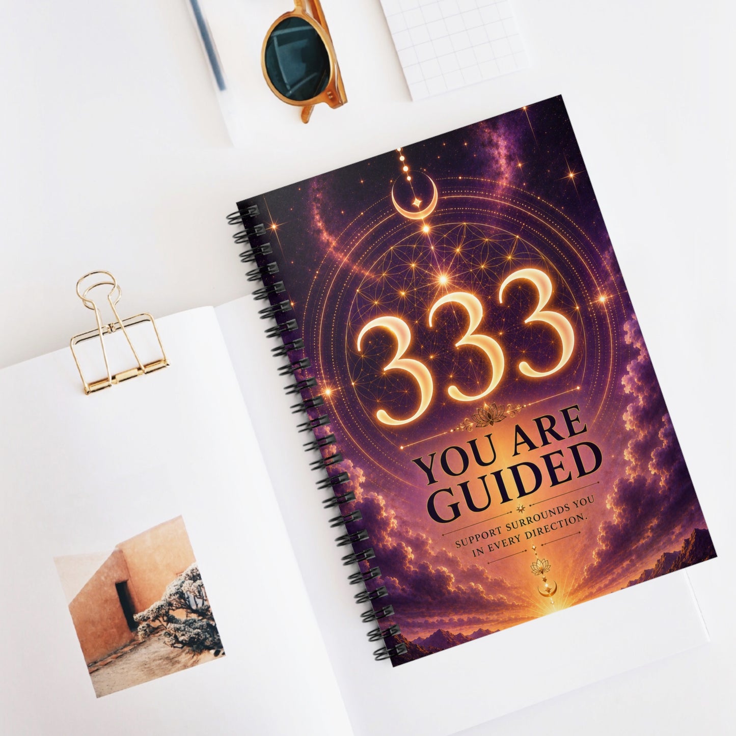 333 You Are Guided Spiral Notebook — Spiritual Guided Journal, Ruled Lined Notebook for Manifestation & Intuition