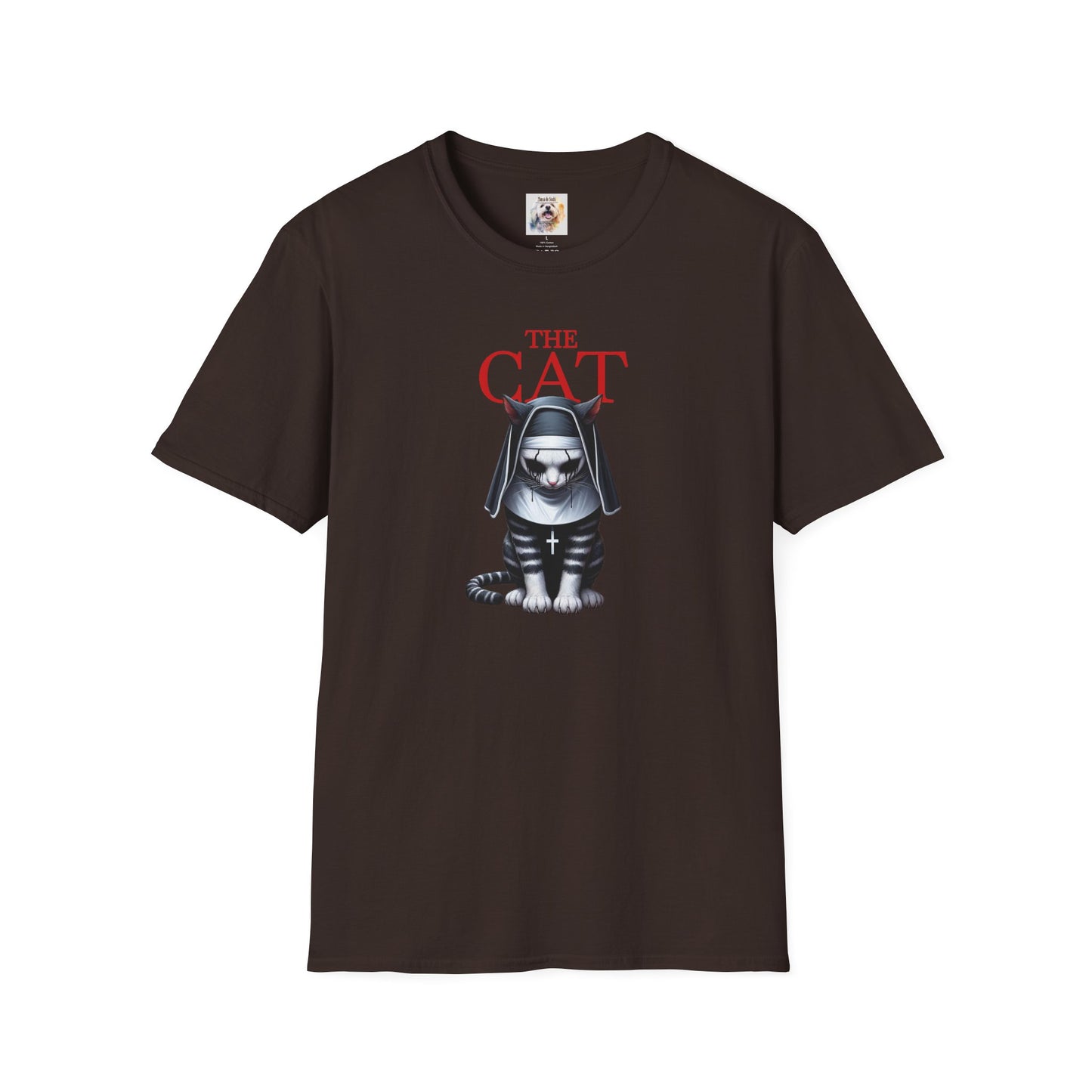 Cat Kitty Unisex Softstyle T-Shirt Nun Design