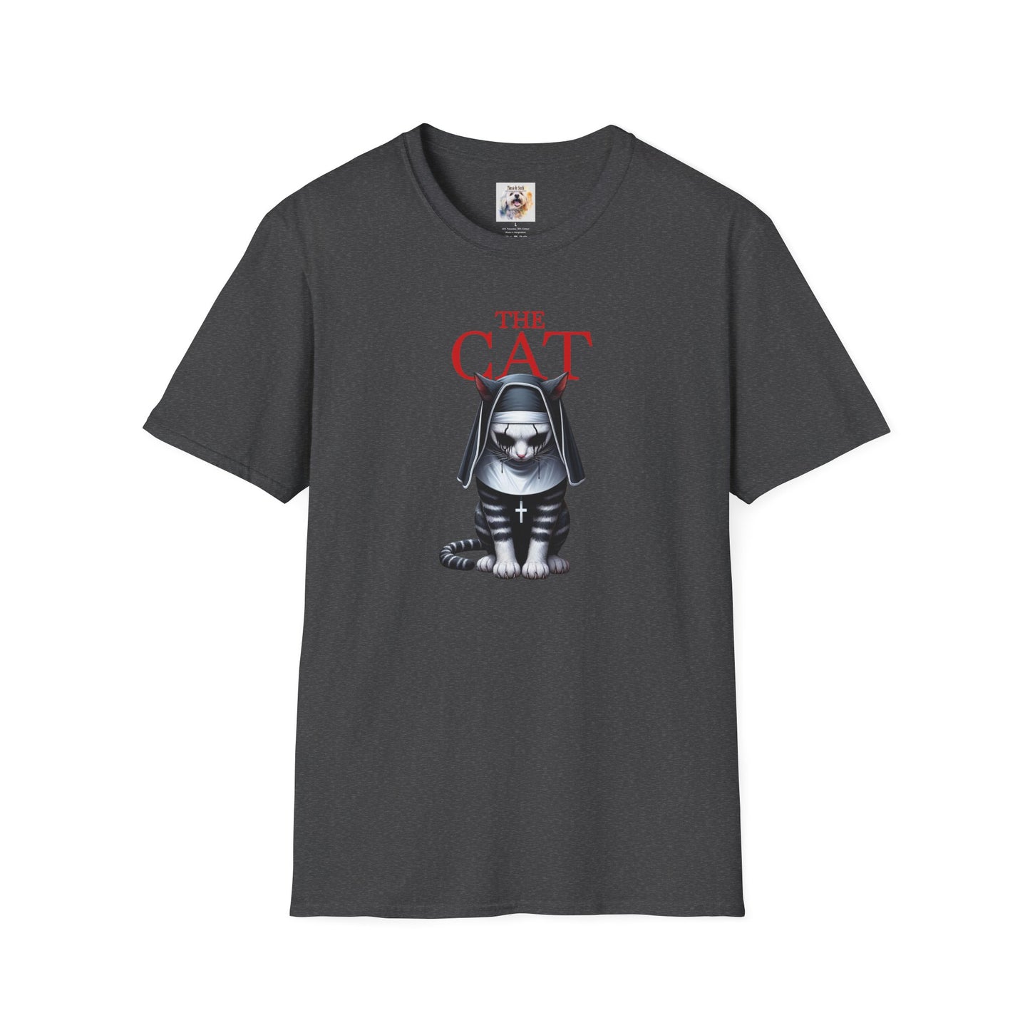 Cat Kitty Unisex Softstyle T-Shirt Nun Design