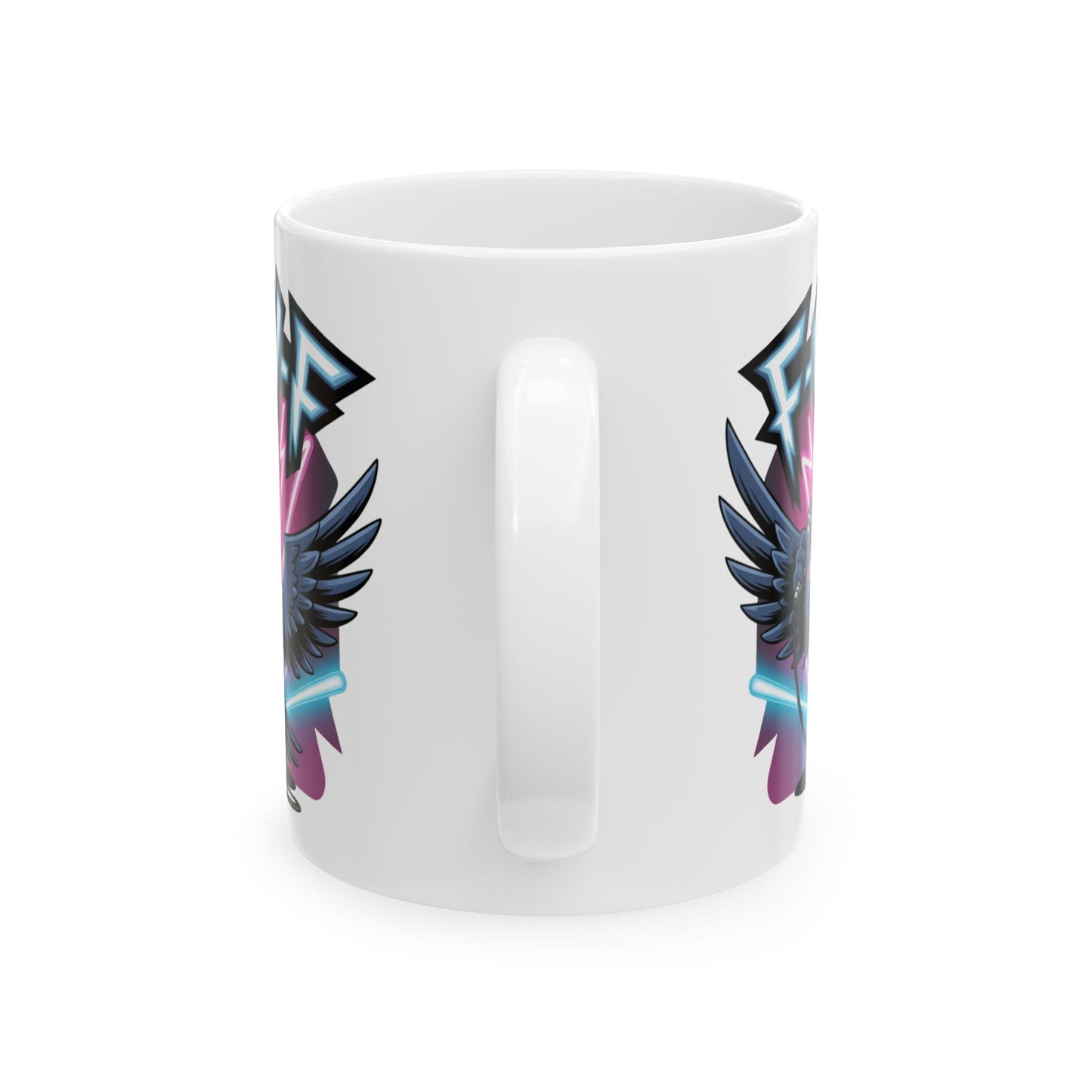 F-Caw-F Rockstar Raven - Ceramic Mug - Motivational Gift for Coffee Lovers, Office Desk Decor, Holiday & Birthday Present, Fun Quote Mug