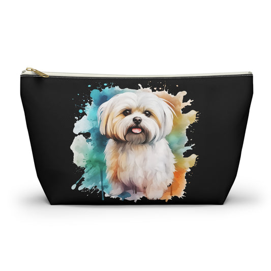 Maltese Maltipoo Watercolor - MamaDeSushi - Accessory Pouch w T-bottom