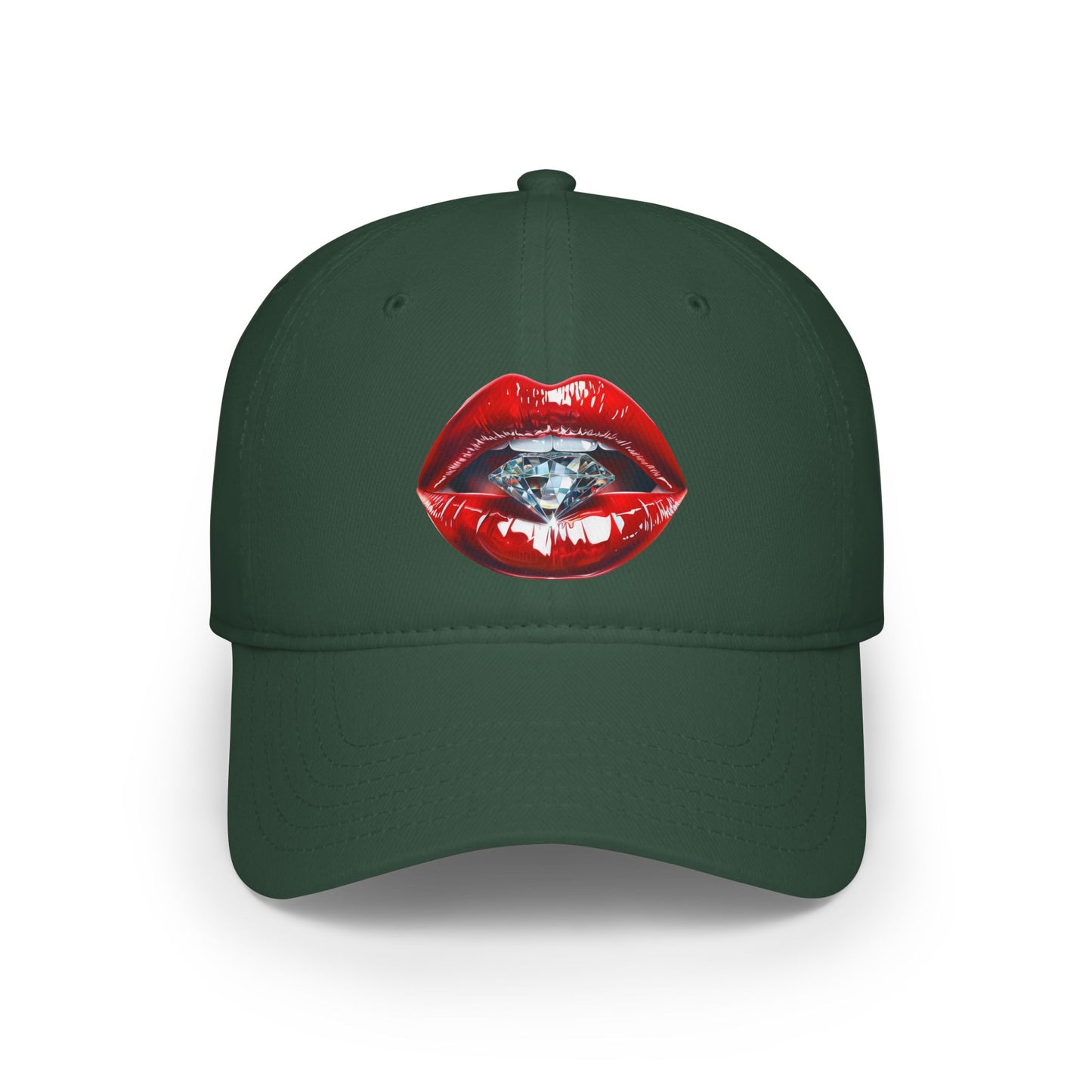 Lips that tease, diamonds that please - Low Profile Baseball Cap