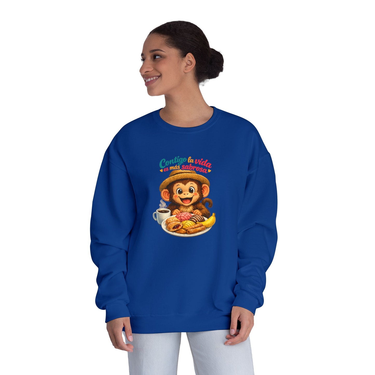 Unisex NuBlend® Crewneck Sweatshirt - Contigo La Vida Es Mas Sabrosa