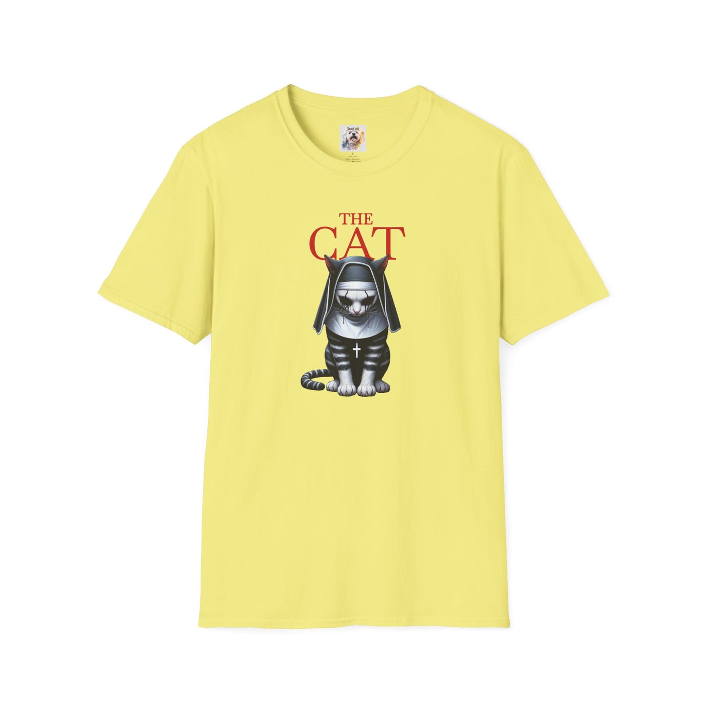 Cat Kitty Unisex Softstyle T-Shirt Nun Design
