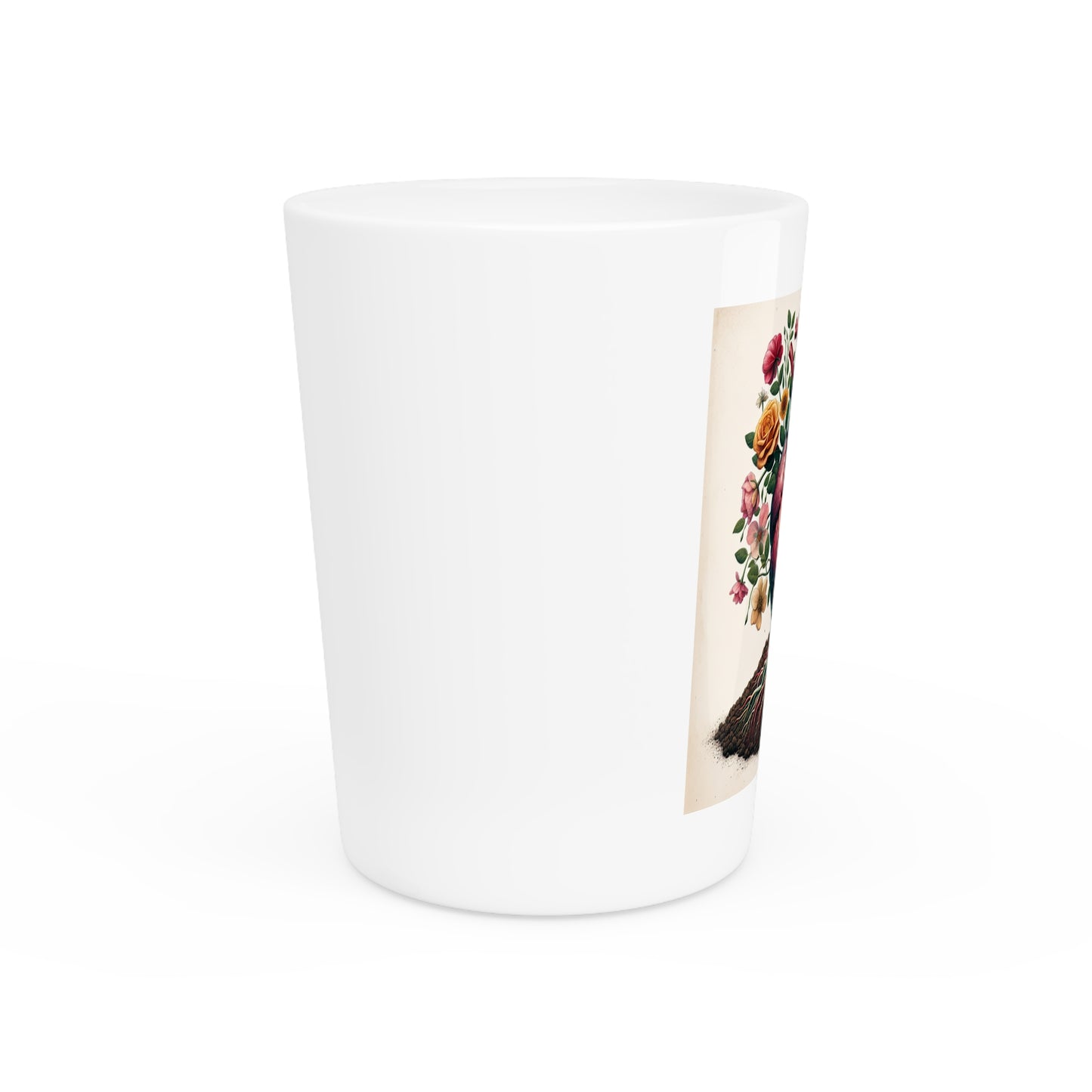 Anatomical Heart Shot Glass, Flower and Soil Design, Well-Rooted Shot Glass, Floral Shot Glass, Unique Shot Glass, Birthday Gift, Home Decor