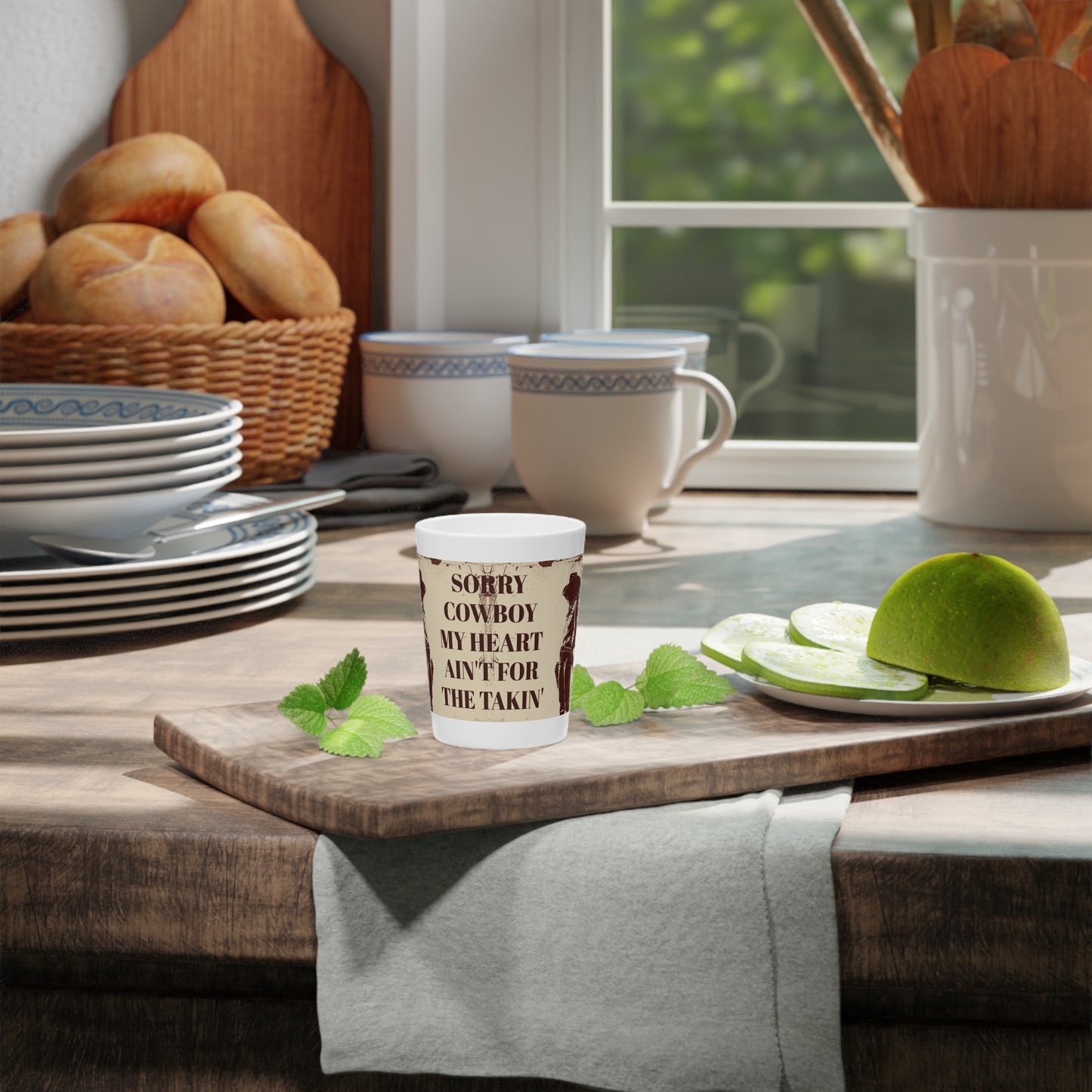 Western-Themed Shot Glass - Sorry Cowboy, My Heart Ain't for the Takin'