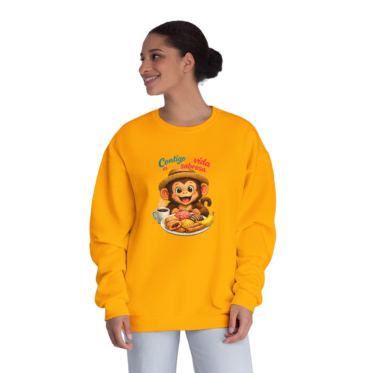 Unisex NuBlend® Crewneck Sweatshirt - Contigo La Vida Es Mas Sabrosa